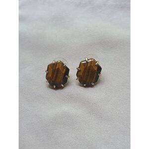 Kendra Scott VGUC Tigers Eye Morgan Stud Earrings in Gold